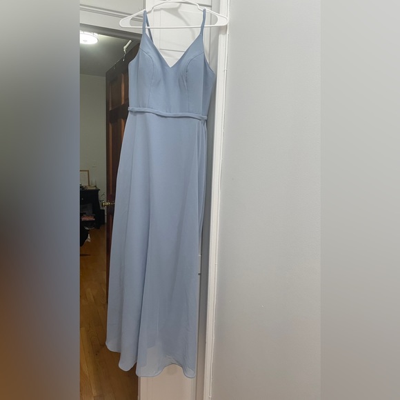 Azazie Dusty Blue Janine Dress - LIKE NEW - Picture 2 of 3